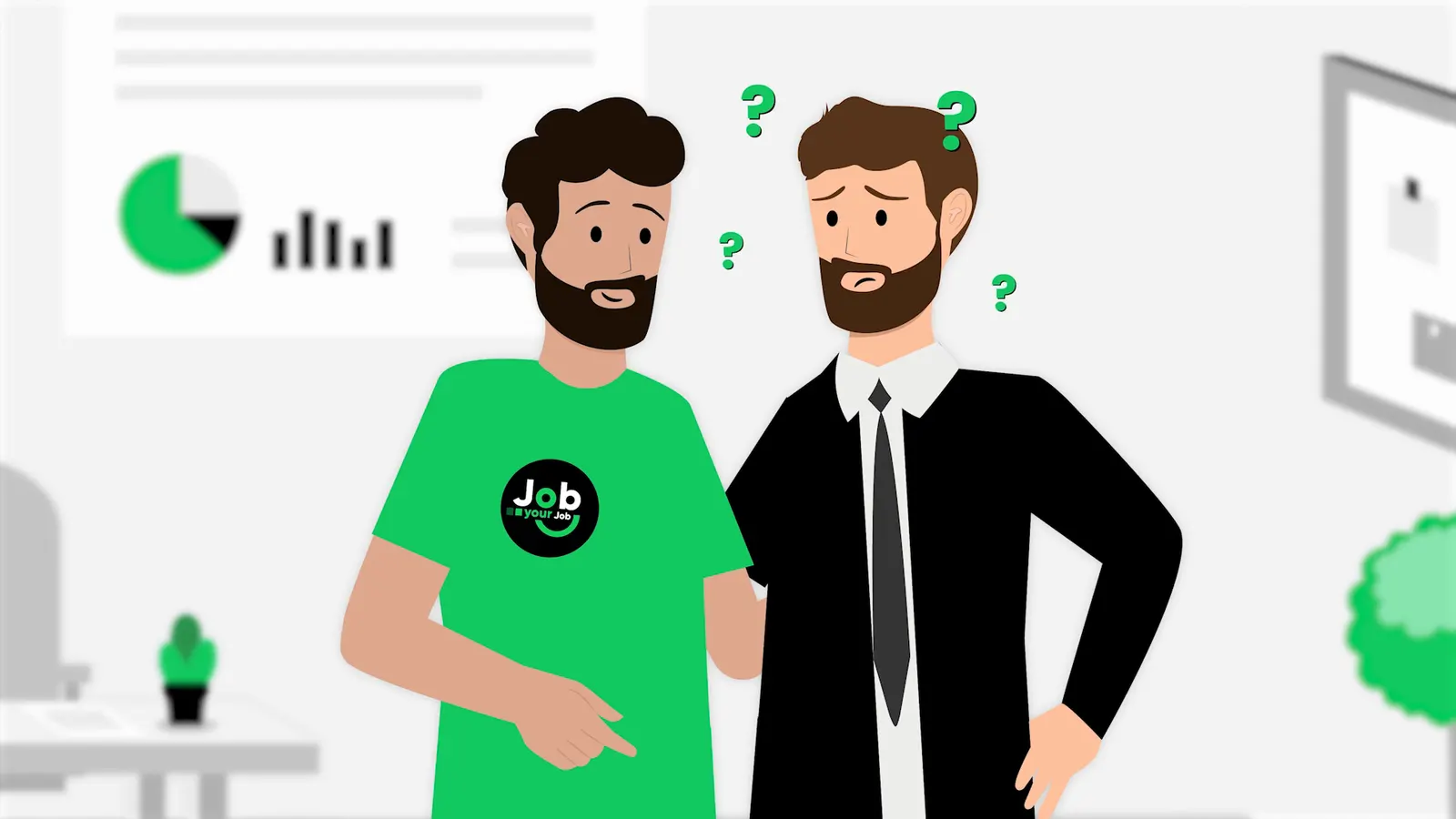 Standbild aus „Job! YourJob!! — Erklärfilm“ — Erklärfilm & Animation für Job! YourJob!!