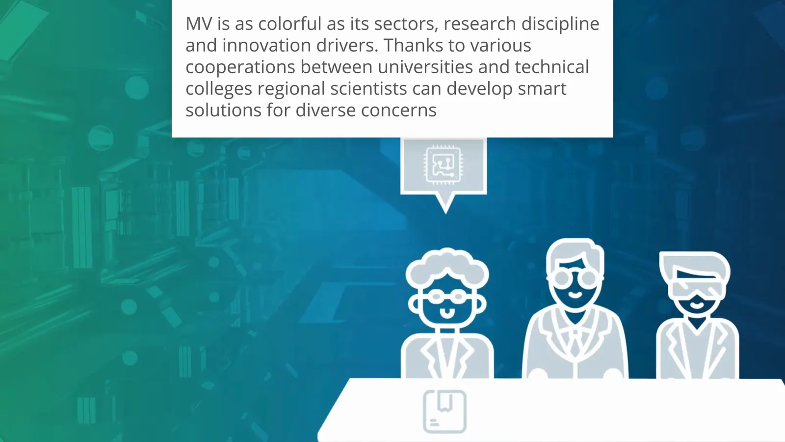 Standbild aus „Invest in MV — Wirtschaftsnahe Forschung“ — Erklärfilm & Animation für Invest in MV